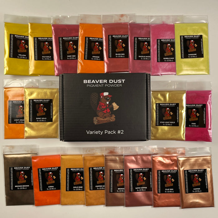 Mica Powder Variety Pack #2 (Warm Tones) - Beaver Dust Pigments