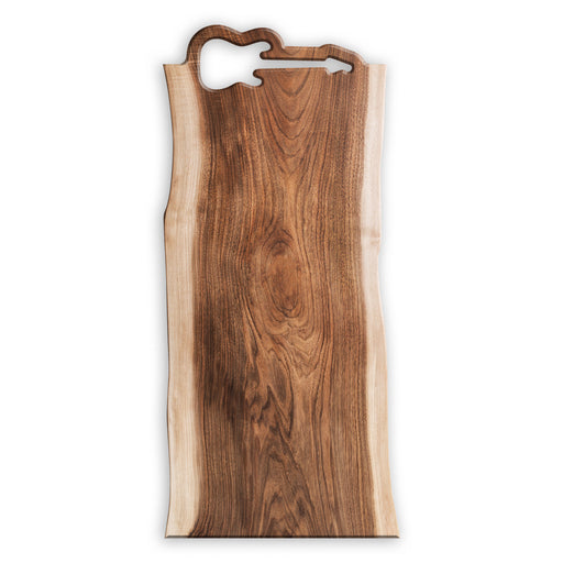 walnut wood with a handle that looks like a guitar, electric guitar or bass. great for music lovers