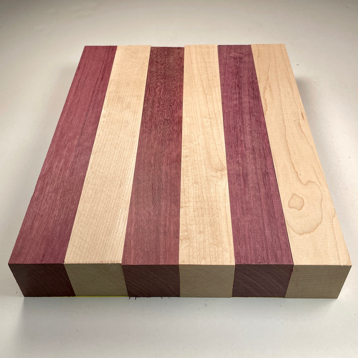 12" x 9" Maple + Purpleheart Butcher Block Strip Pack