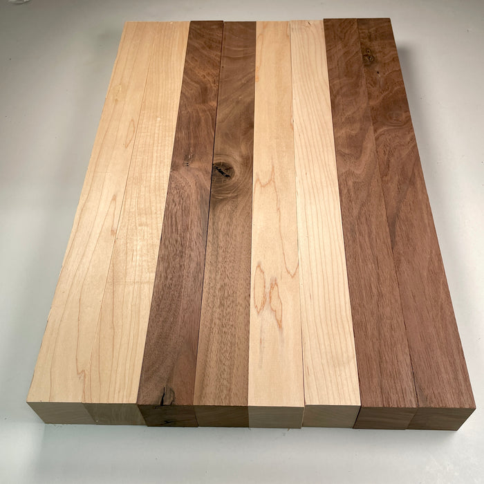 18" x 12" Walnut + Maple Butcher Block Strip Pack