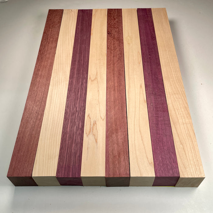 18" x 12" Maple + Purpleheart Butcher Block Strip Pack