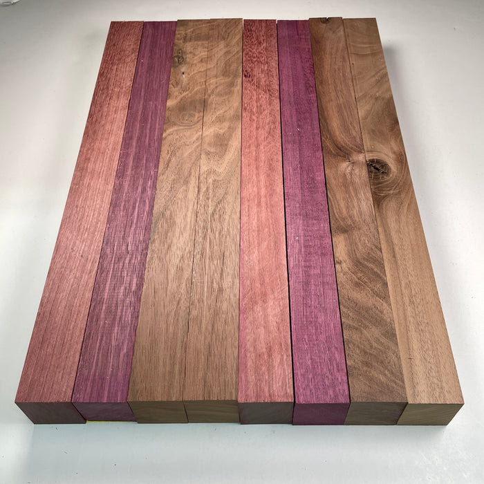 18" x 12" Walnut + Purpleheart Butcher Block Strip Pack