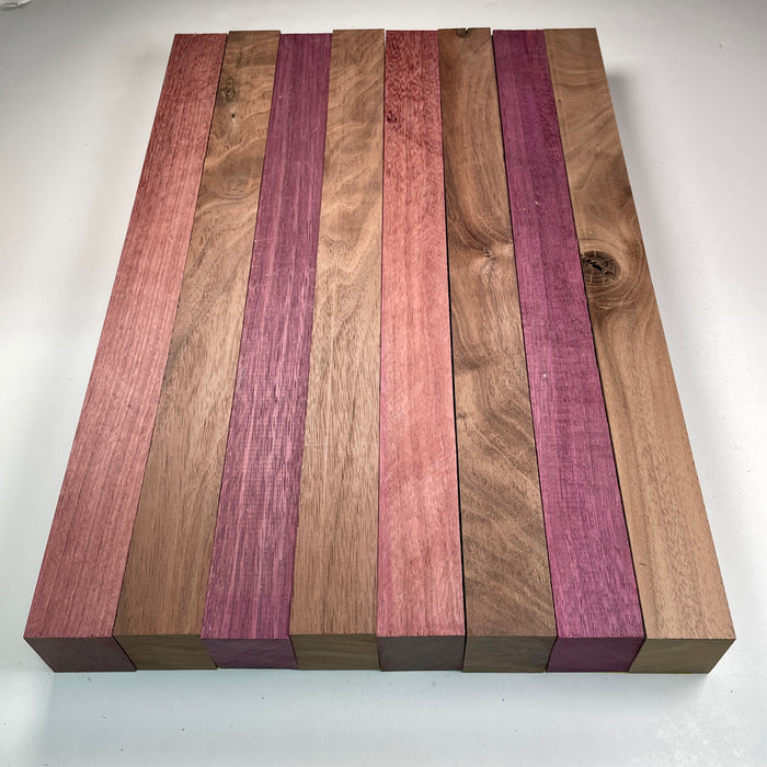 18" x 12" Walnut + Purpleheart Butcher Block Strip Pack