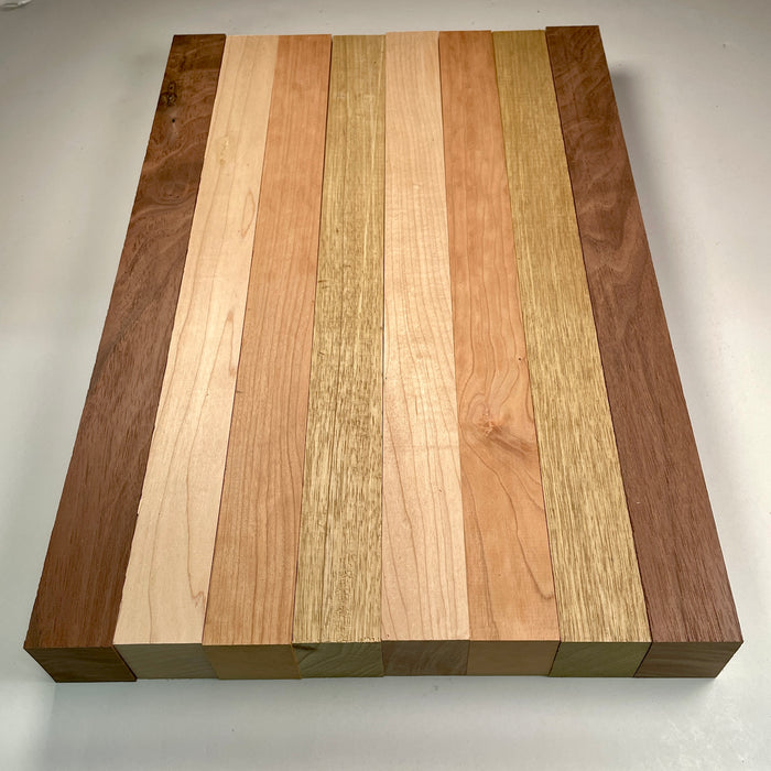 18" x 12" Walnut, Maple, Cherry + Black Limba Butcher Block Strip Pack