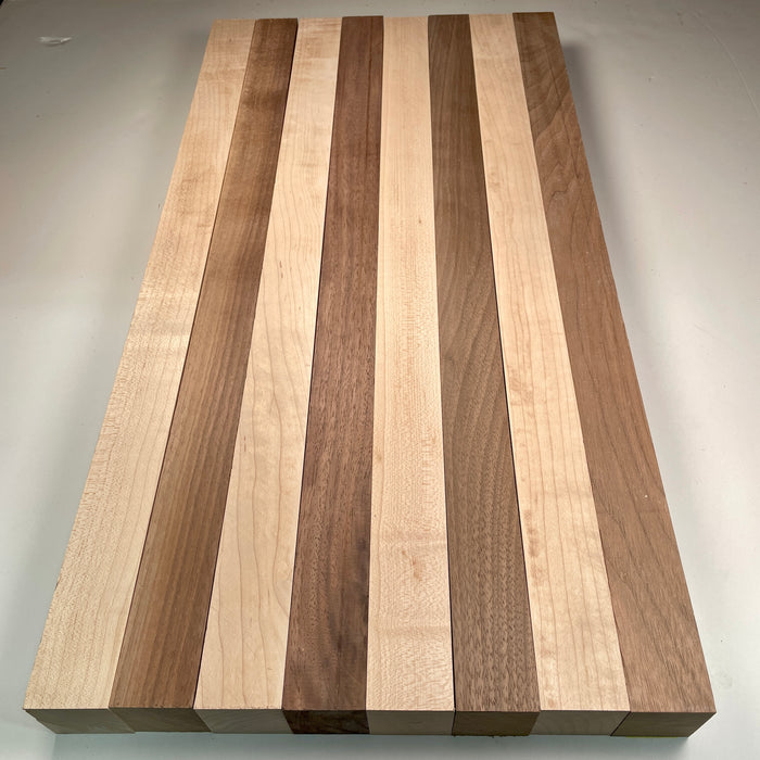 24" x 12" Walnut + Maple Butcher Block Strip Pack