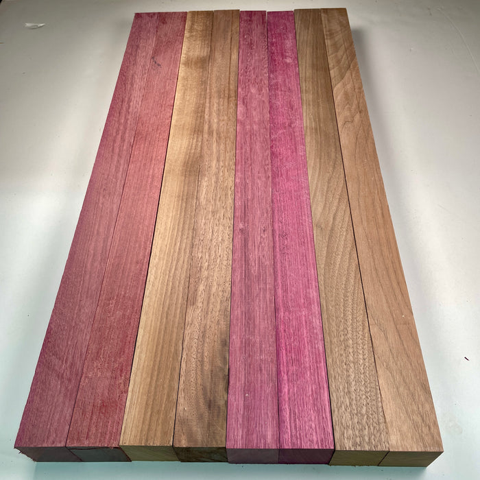 24" x 12" Walnut + Purpleheart Butcher Block Strip Pack