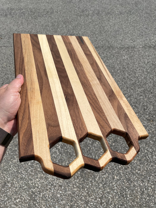 Honeycomb Grip Charcuterie Board Handle Router Template (Clear Acrylic)