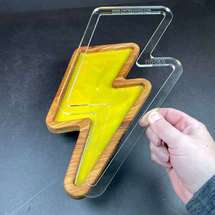Lightning Bolt Serving Tray Router Template (Clear Acrylic)