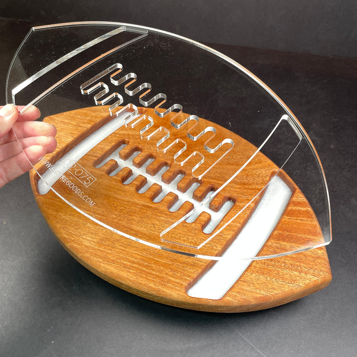 Flashrouter Football Football Serving Board Router Template | Clear Acrylic Snack Tray ...