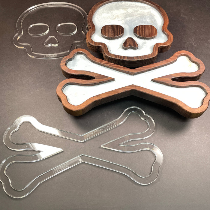 Skull + Cross Bones Tray Router Template (Clear Acrylic)