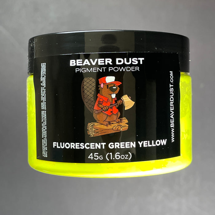 Beaver Powder Fluorescent Green Yellow Neon Mica Powder for Epoxy — Jeff Mack Supply