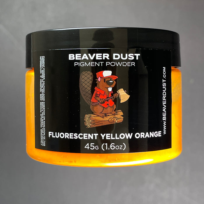Fluorescent Yellow Orange Mica Powder - Beaver Dust Pigments