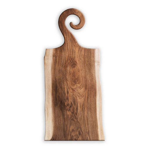 walnut  board with a swirl handle 