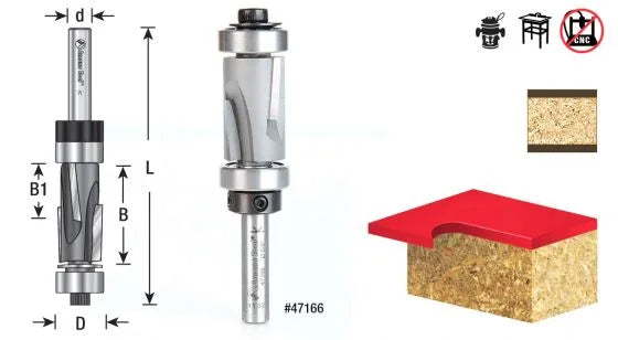 Upper Lower Bit Amana 47168 Flush Trim Compression Bit | Upper & Lower Bearing — Jeff ...