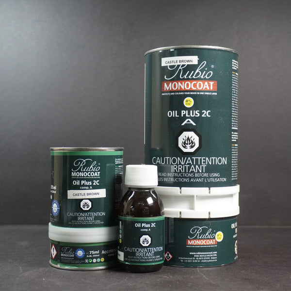 photo showing all three rubio sizes that are available for purchase and give you a darker finish on your natural wood products