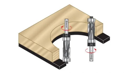 Upper Lower Bit Amana 47168 Flush Trim Compression Bit | Upper & Lower Bearing — Jeff ...