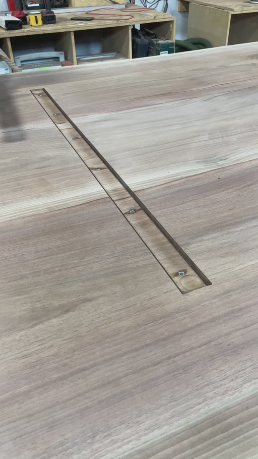 c-channel tabletop stiffener for wood slab