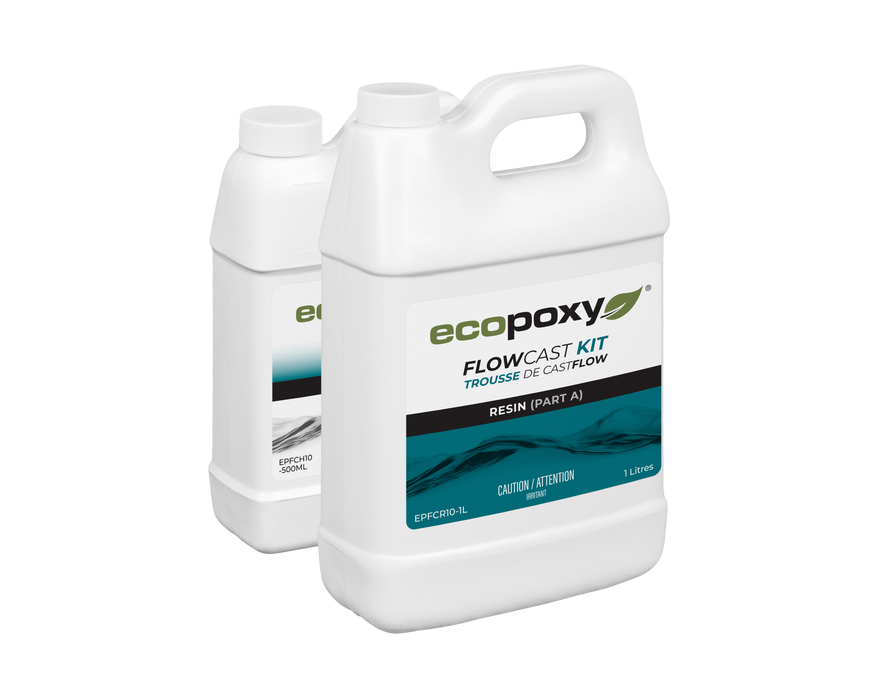 Ecopoxy FlowCast is perfect for river tables and other deep pour epoxy applications.
