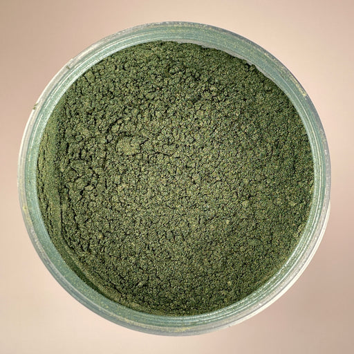 arial micro shot of a green pigment powder perfect for diy resin projects