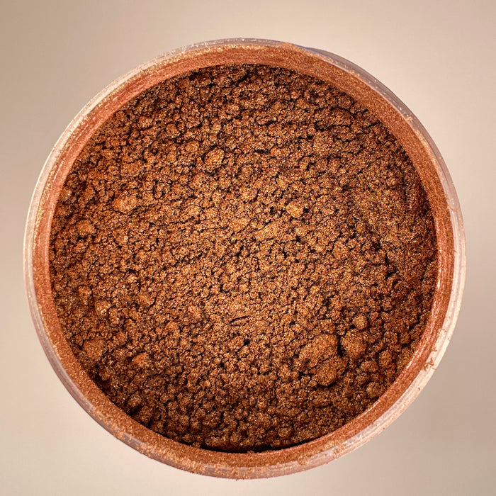 rusty bronze metallic colour that can be used for eye shadows, bronzing makeup lines to give a glow effect