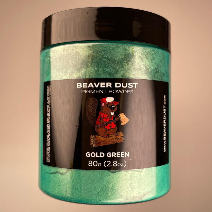 Gold Green Mica Powder - Beaver Dust Pigments