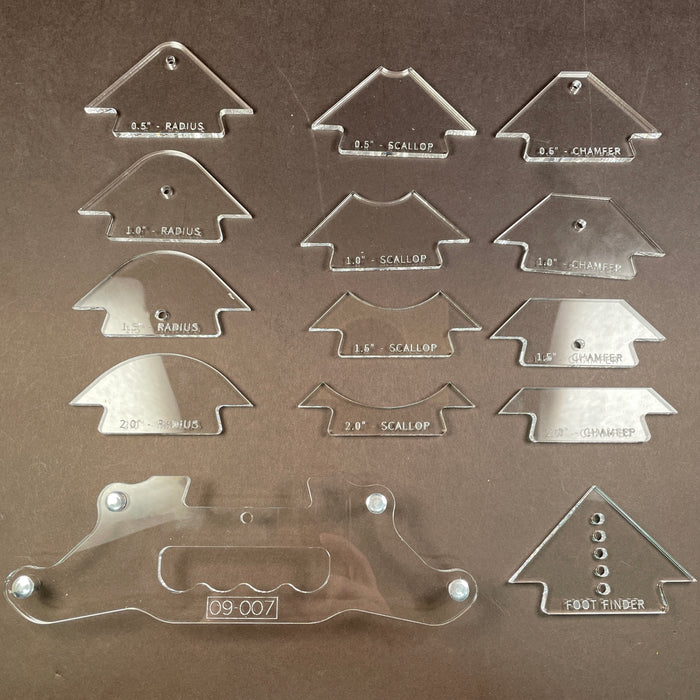 12 in 1 Corner Profile Router Template Set (Clear Acrylic)
