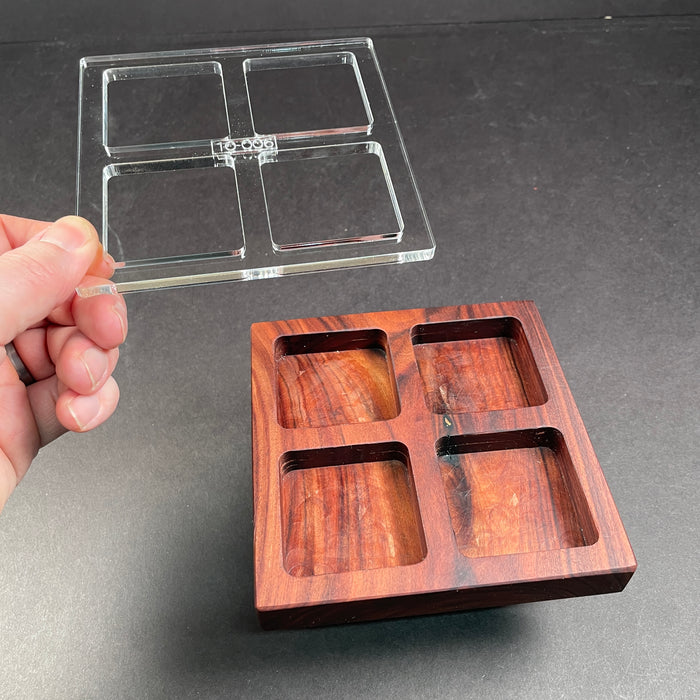 Mini Square 4 Pocket Tray Router Templates (Clear Acrylic)
