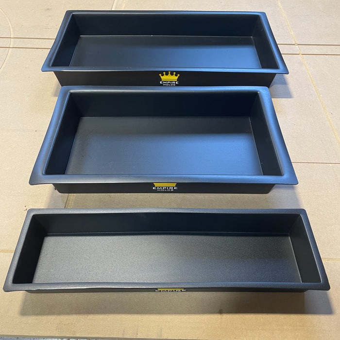 three rectangular molds that can be purchased as a bundle so that you can make different size projects for your DIY needs 