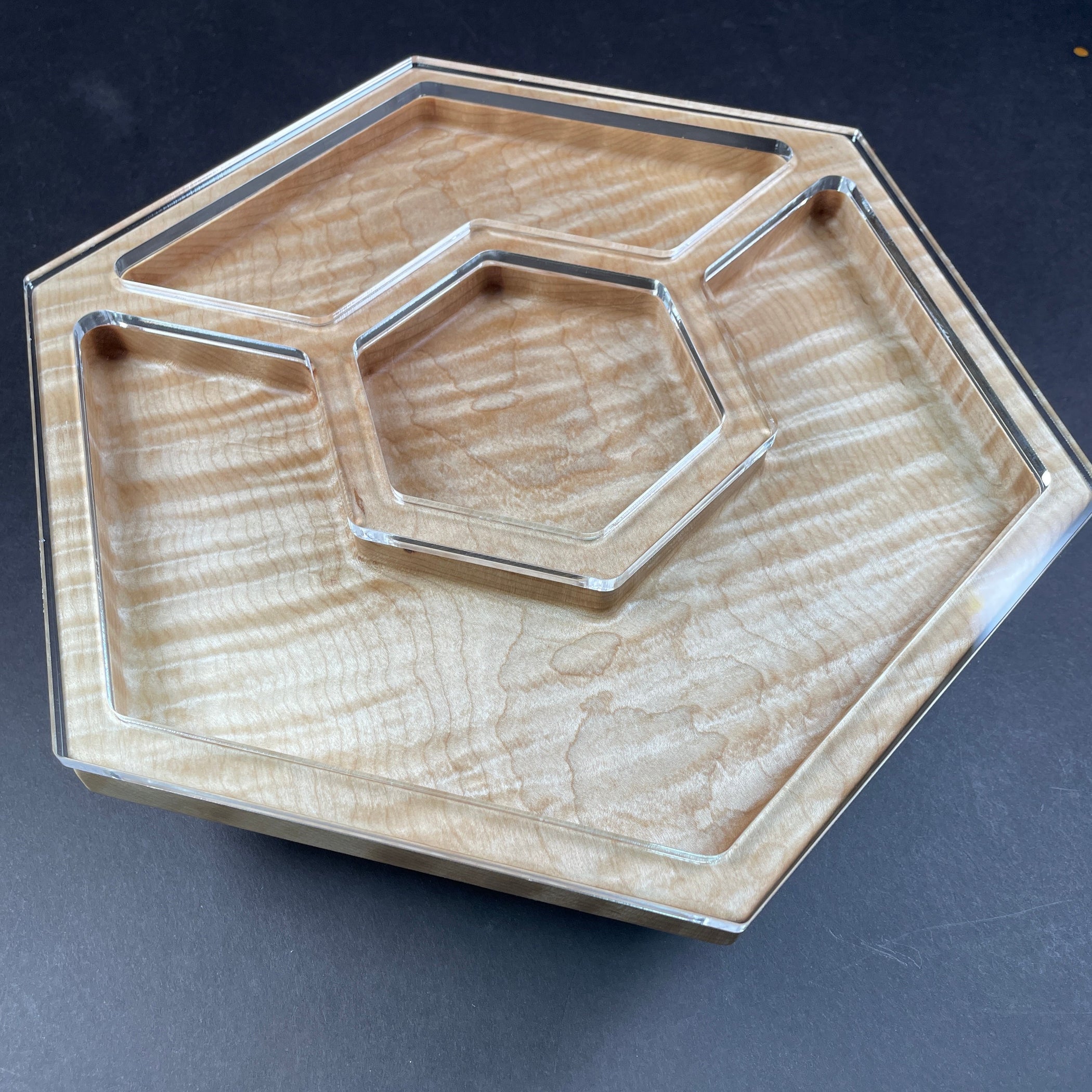 Hexagon Centre Pocket Tray Template | Clear Acrylic Woodworking Router ...