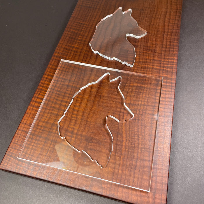 Wolf Routing Template Wolf Portrait Inlay Router Template - Clear Acrylic Woodworking ...
