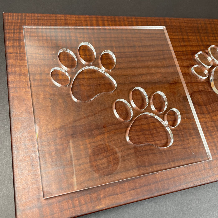 Double Paw Prints Router Template (Clear Acrylic)