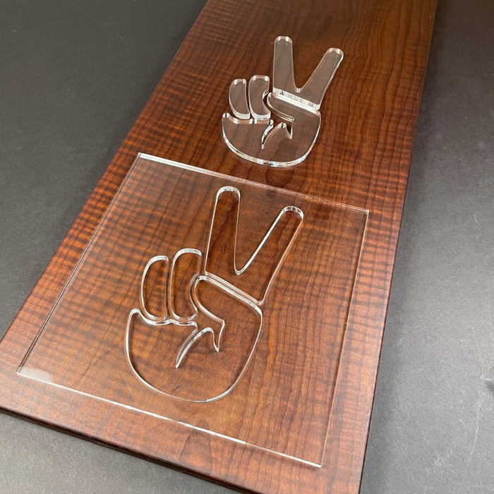Peace Hand Router Template (Clear Acrylic)