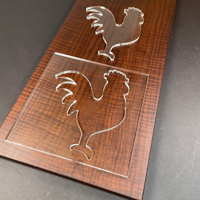 15.9x13.5 Chicken / Hen Shaped Serving Board Acrylic Router Template